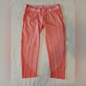 GYMSHARK Flex Cropped Leggings Peach Coral Squad Proof Gym Training